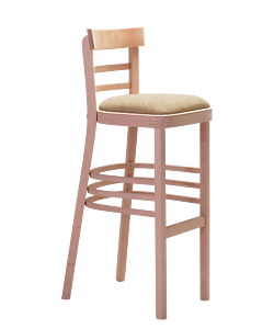 Upholstered Nico BAR stool P for homes and restaurants can complement Nico dining chairs in interiors. From the Czech manufacturer Sádlík, it is possible to order tables in the same wood stain color and the appropriate height for the bar stools